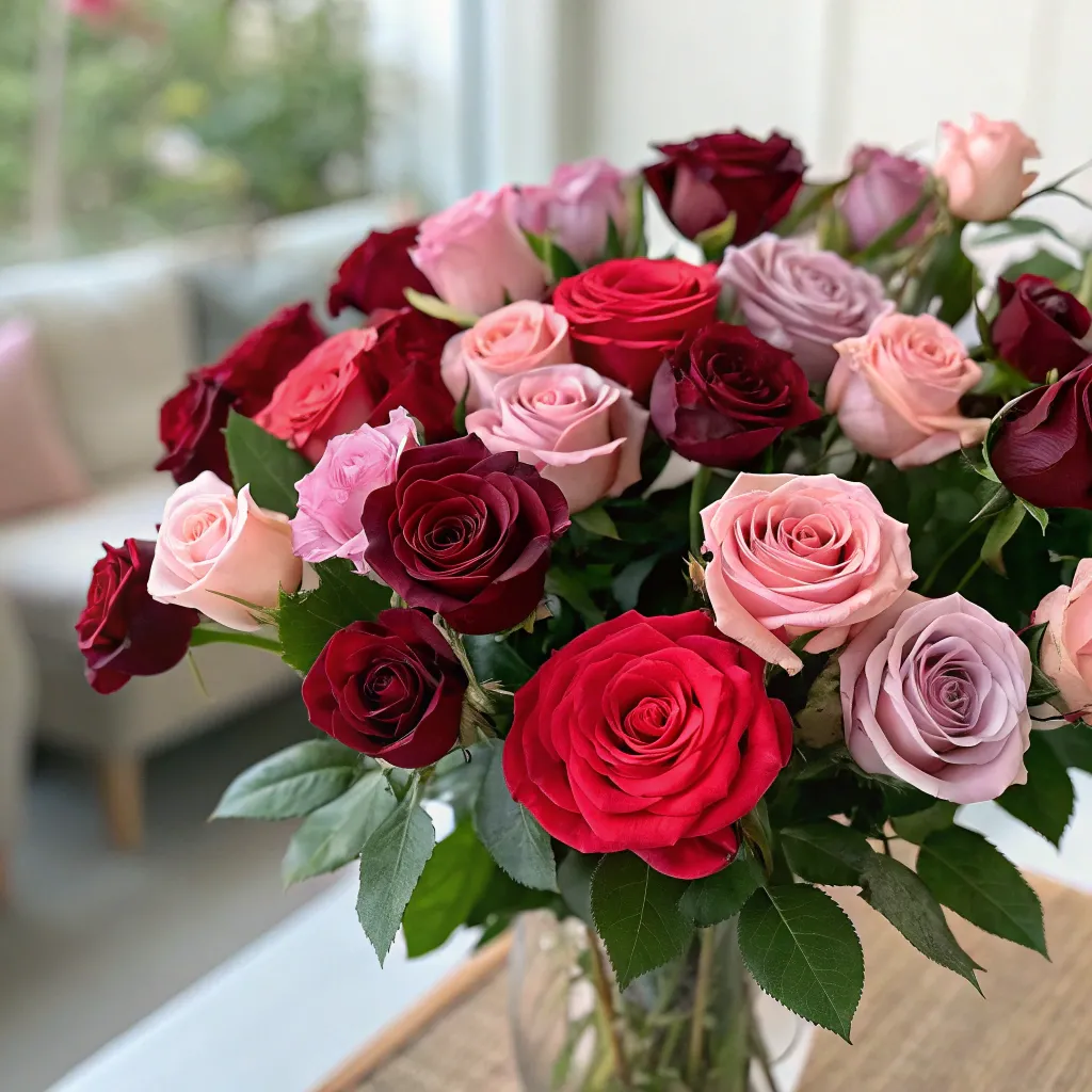 A vibrant roses bouquet